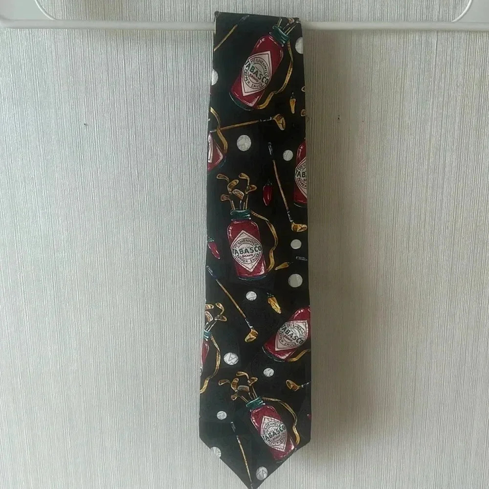 100% silk Tabasco Golf tie